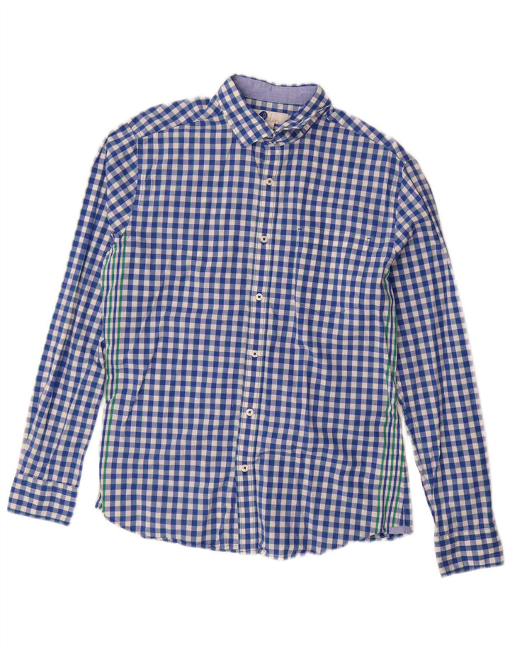 BODEN Chemise Slim Fit Homme Bleu Moyen Vichy Coton