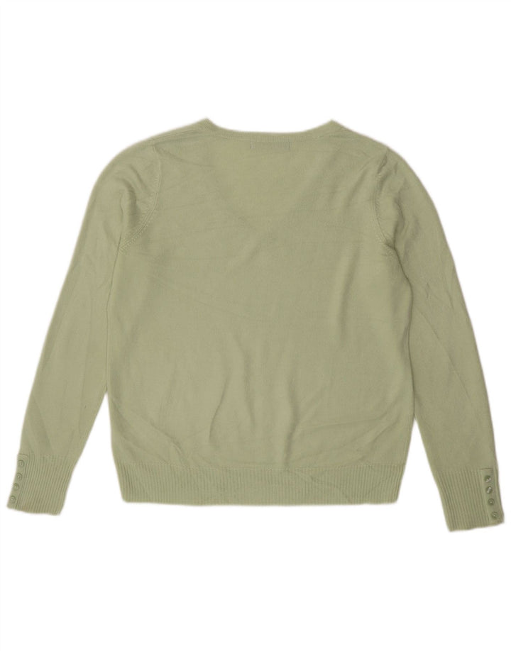 Marks & Spencer Pull col en V pour femme UK 16 Large Vert