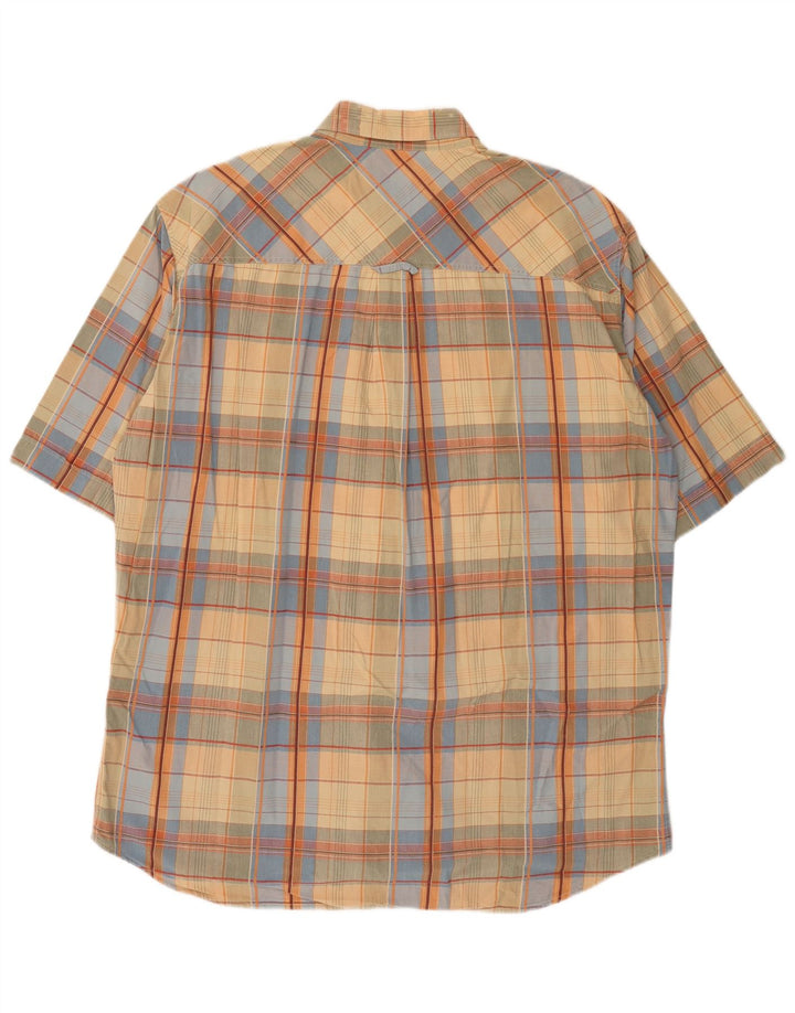 Marlboro Classics Chemise à manches courtes pour homme XL en coton à carreaux beige