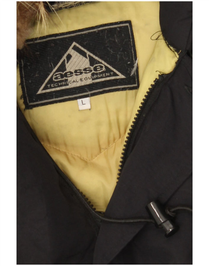 AESSE Parka à capuche pour homme UK 40 Large Noir