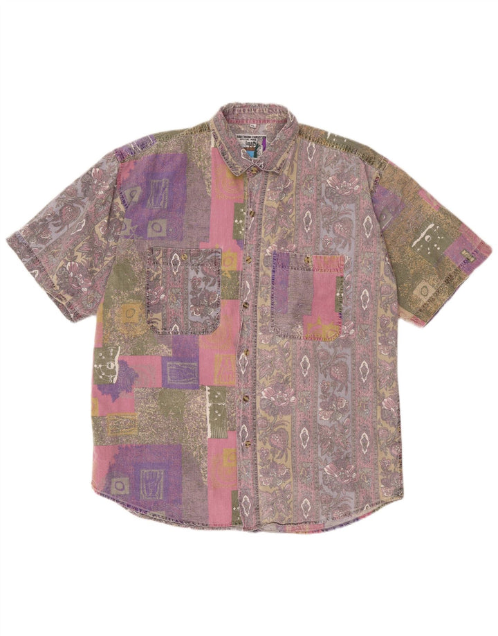Southern Chemise à manches courtes pour homme XL Patchwork multicolore