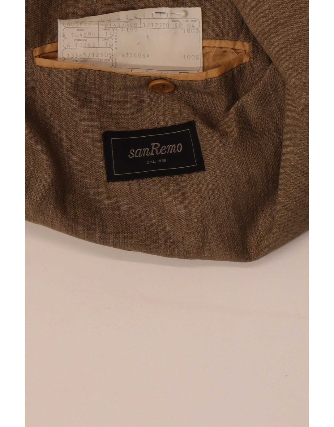 San Remo Veste Blazer Slim 3 Boutons Homme IT 58 4XL Marron Viscose