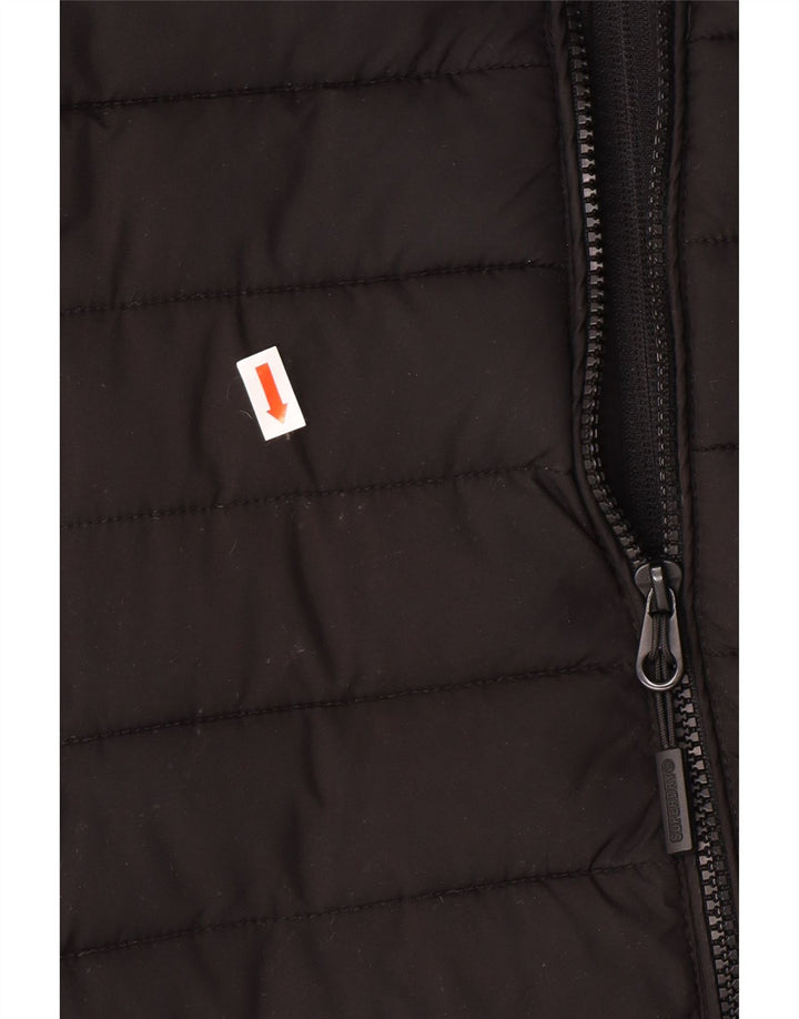 Superdry Veste matelassée à capuche pour hommes Large Noir Polyester