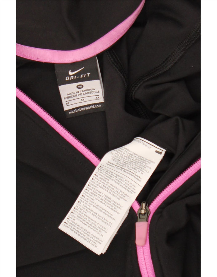 Veste de survêtement Nike Dri Fit pour femme UK 12 Noir moyen Polyester
