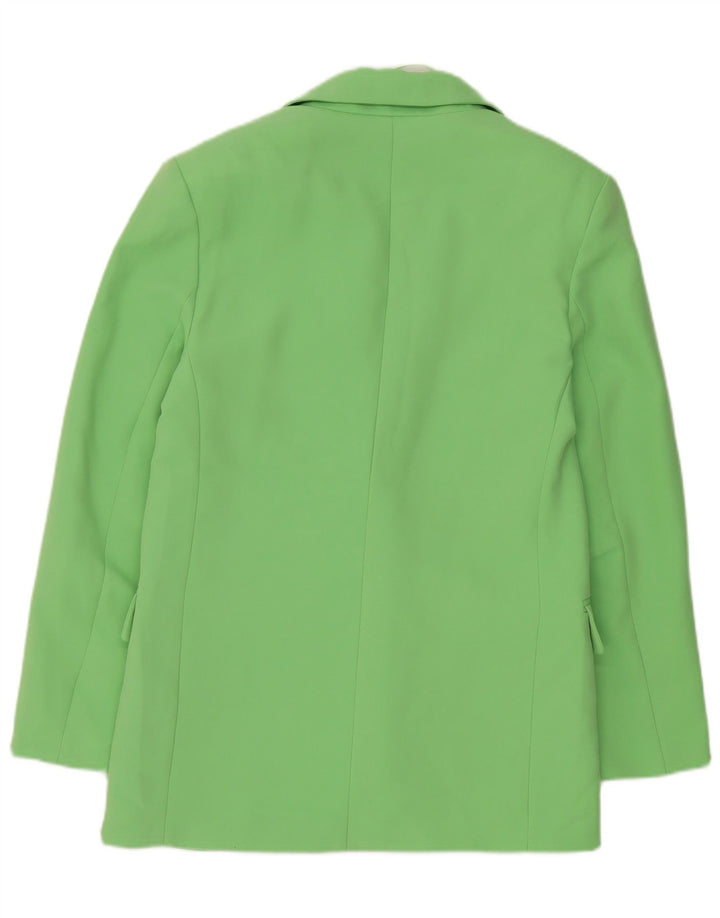 Zara Veste blazer surdimensionnée à 1 bouton pour femme UK 6 XS Vert Polyester