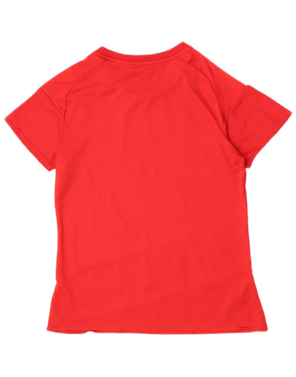 Adidas T-shirt graphique pour femme UK 12/14 Rouge moyen Polyester Sports