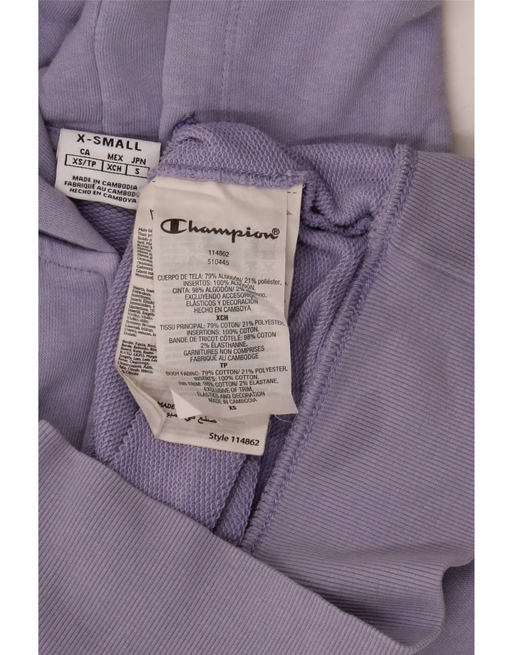 CHAMPION Pull à capuche zippé pour femme UK 6 XS Violet Coton