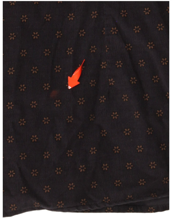 TED BAKER Chemise en velours côtelé pour homme Taille 6 2XL Coton floral bleu marine