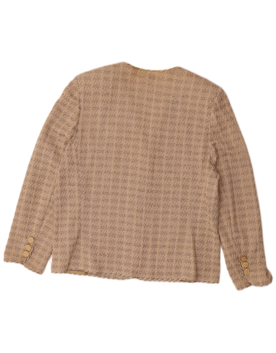 Liola Veste Blazer 3 Boutons à Manches 3/4 pour Femme UK 16 Grand Coton Beige