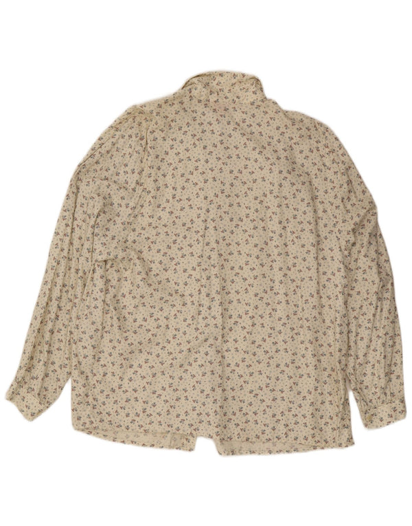 Chemise femme vintage IT 54 3XL Off White Floral