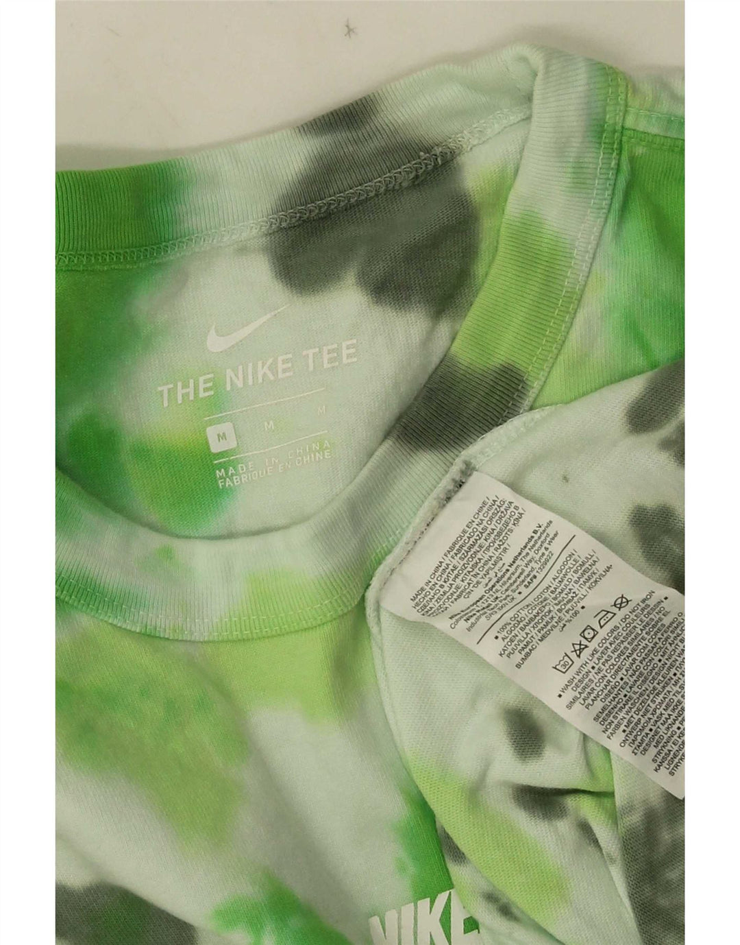 Nike T-Shirt Homme Vert Moyen Tie Dye Coton