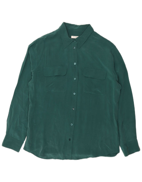 EQUIPMENT Chemise Chemisier Femme UK 16 Grande Soie Verte
