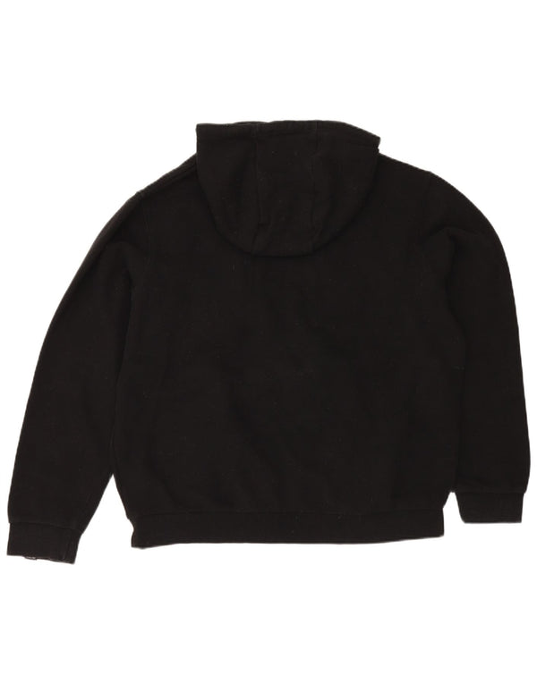 Ellesse Pull à capuche surdimensionné graphique pour femme UK 16 Large Noir Coton