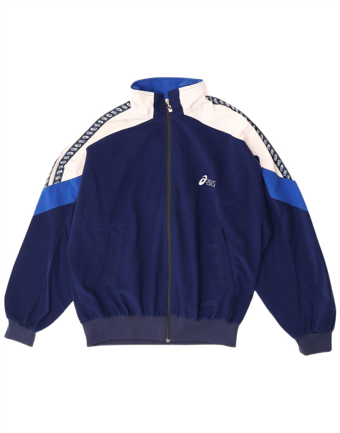 Asics Veste de survêtement graphique pour hommes IT 52 Large Bleu Colorblock