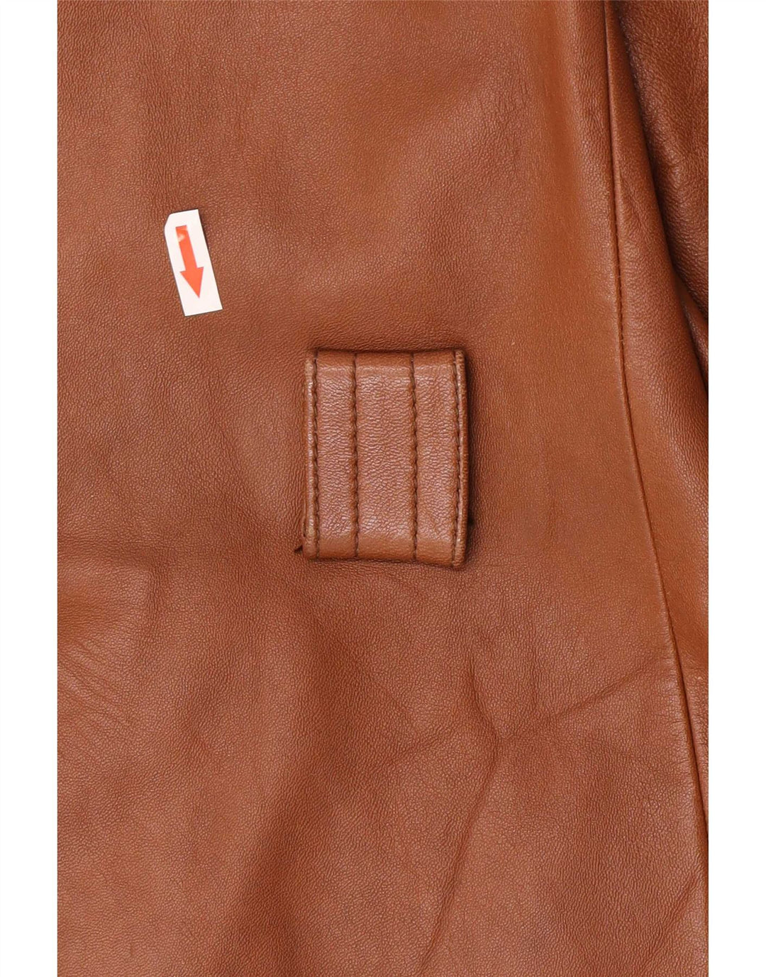 vintage Femme 3 Bouton Veste en cuir UK 8 Petit Brun
