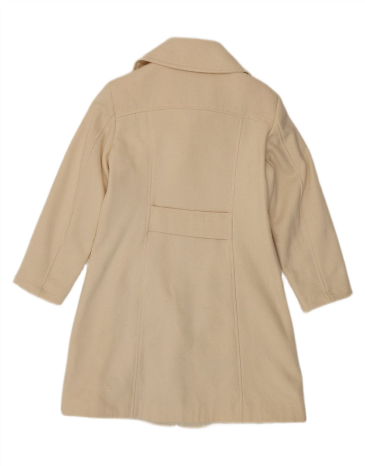 ANDREA MARE Womens Overcoat UK 14 Medium Off White Wool