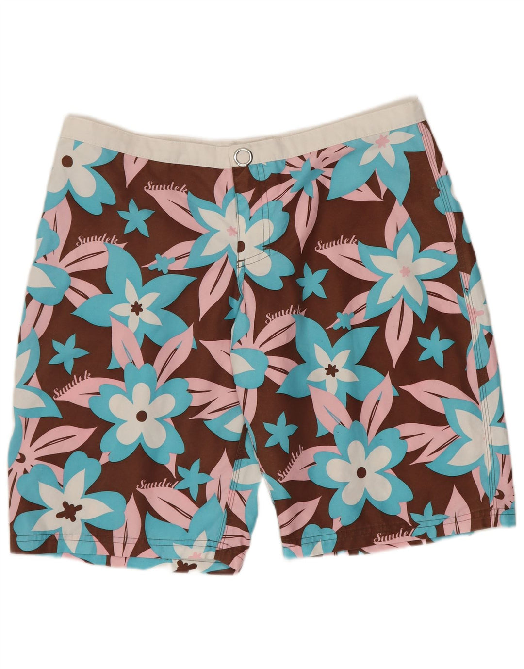 Sundek Short de bain pour homme en polyester floral marron moyen