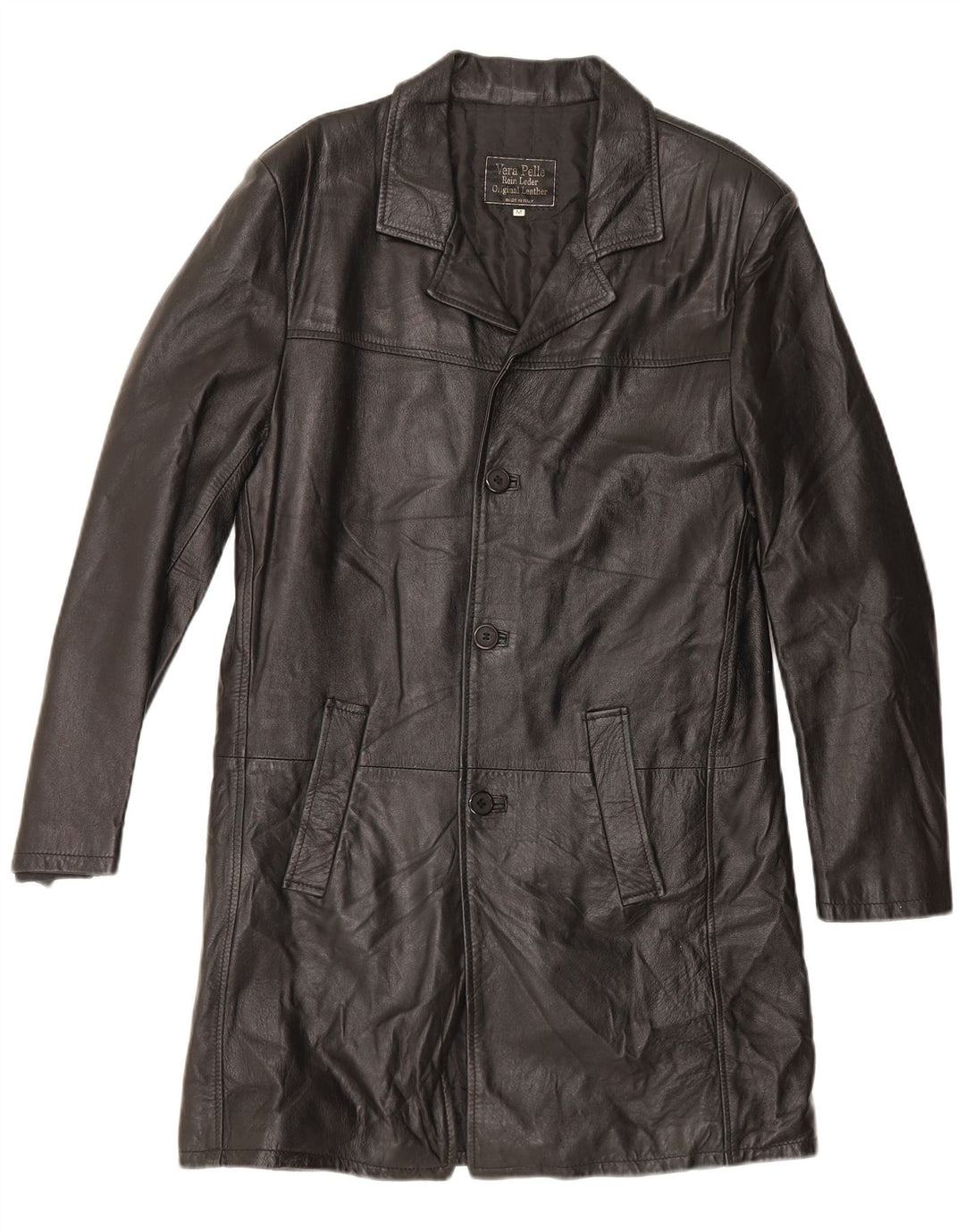 manteau en cuir homme vintage UK 38 Cuir noir moyen