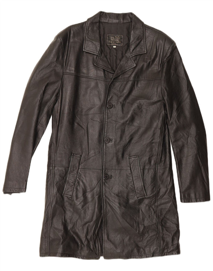 manteau en cuir homme vintage UK 38 Cuir noir moyen