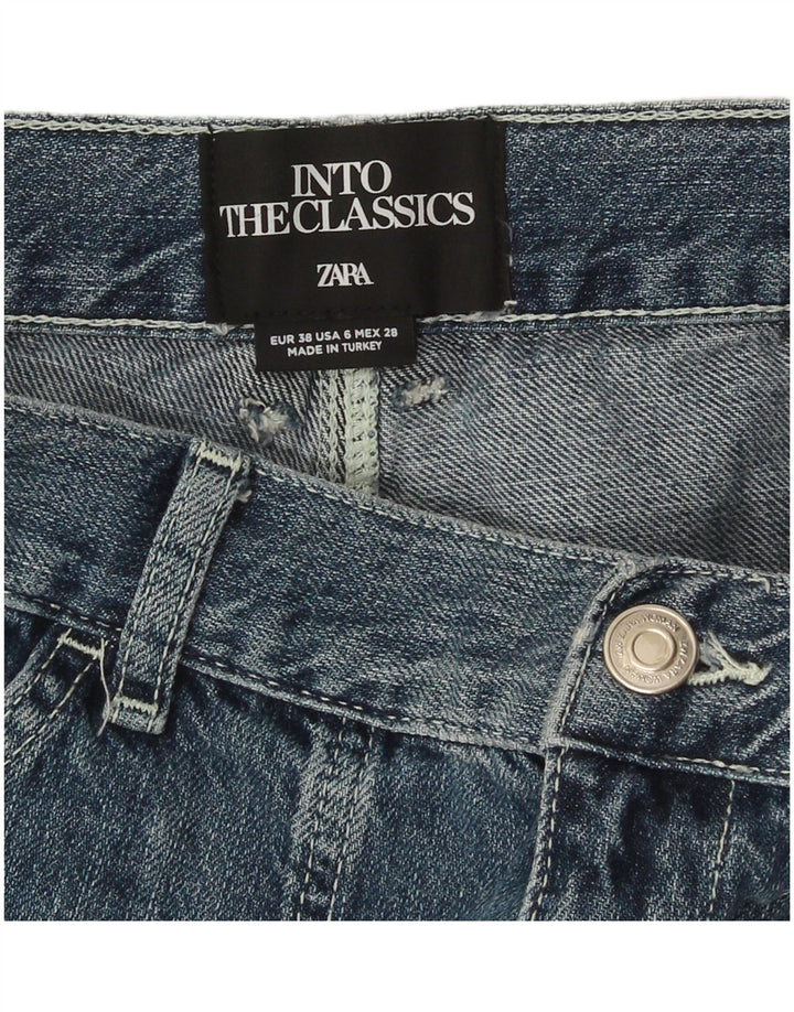 Zara Jean droit Carpenter pour femme EU 38 Small W28 L34 Bleu