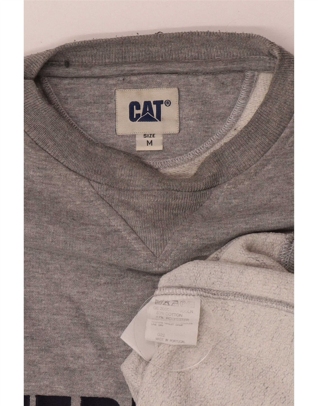 CAT Sweat-Shirt Graphique Coupe Ample Homme Gris Moyen Coton