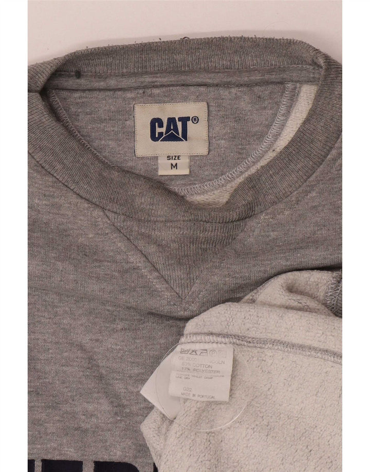 CAT Sweat-Shirt Graphique Coupe Ample Homme Gris Moyen Coton