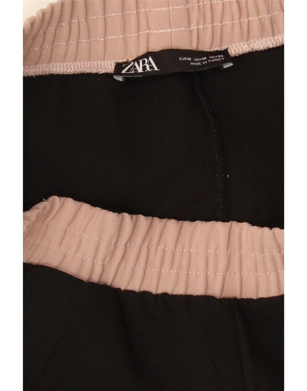 Zara Pantalon de survêtement pour femme Joggers UK 12 Medium Noir Colourblock