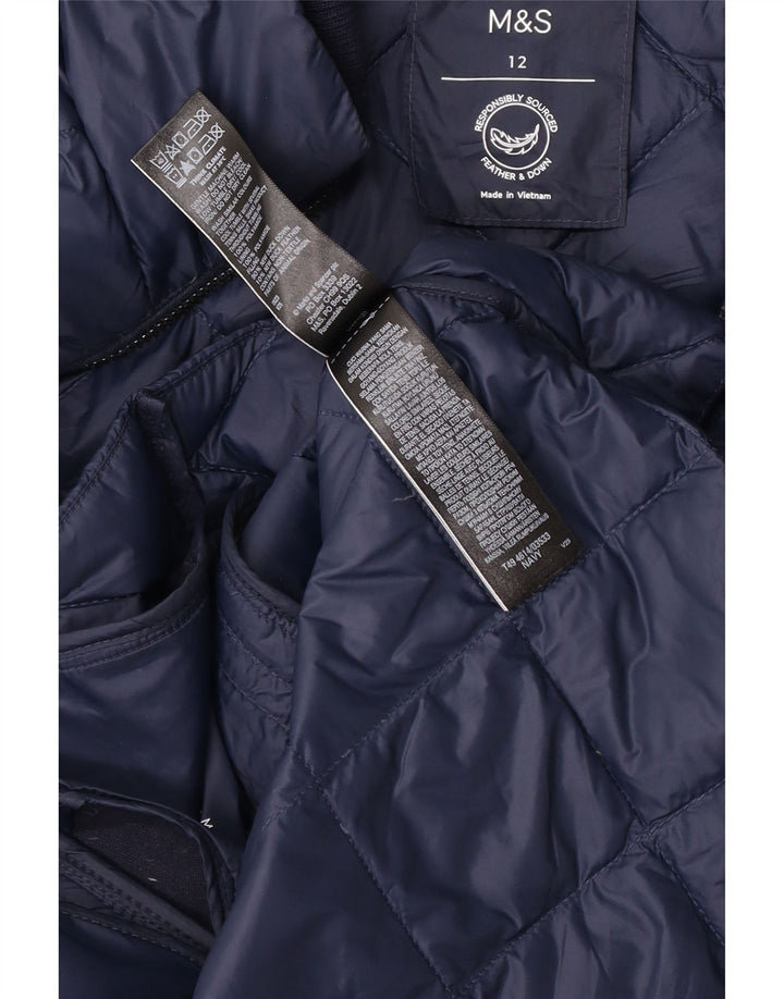 Marks & Spencer Veste matelassée matelassée pour femme UK 12 Bleu marine moyen