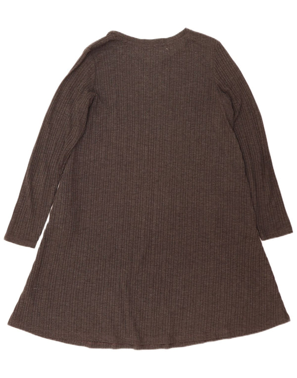 Marks & Spencer Robe pull à manches longues pour femme UK 14 Large Gris Polyester