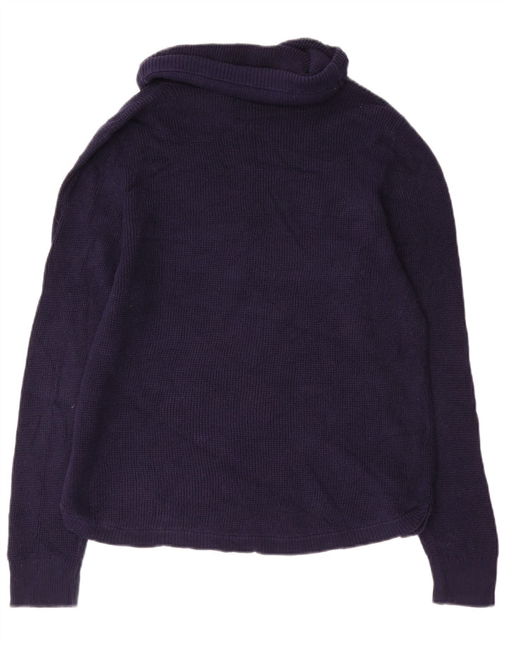 RALPH LAUREN Pull col roulé pour femme UK 18 XL Bleu marine Coton