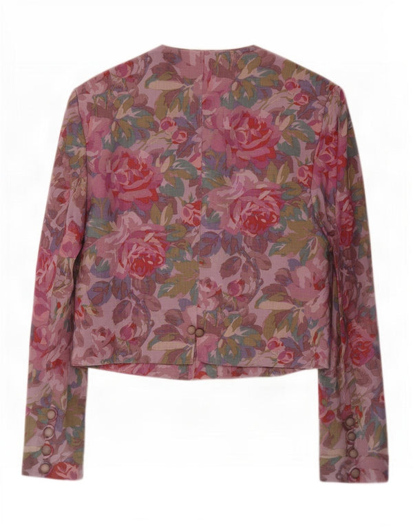 Oui Set Veste Blazer Femme UK 10 Petit Violet Floral Acétate