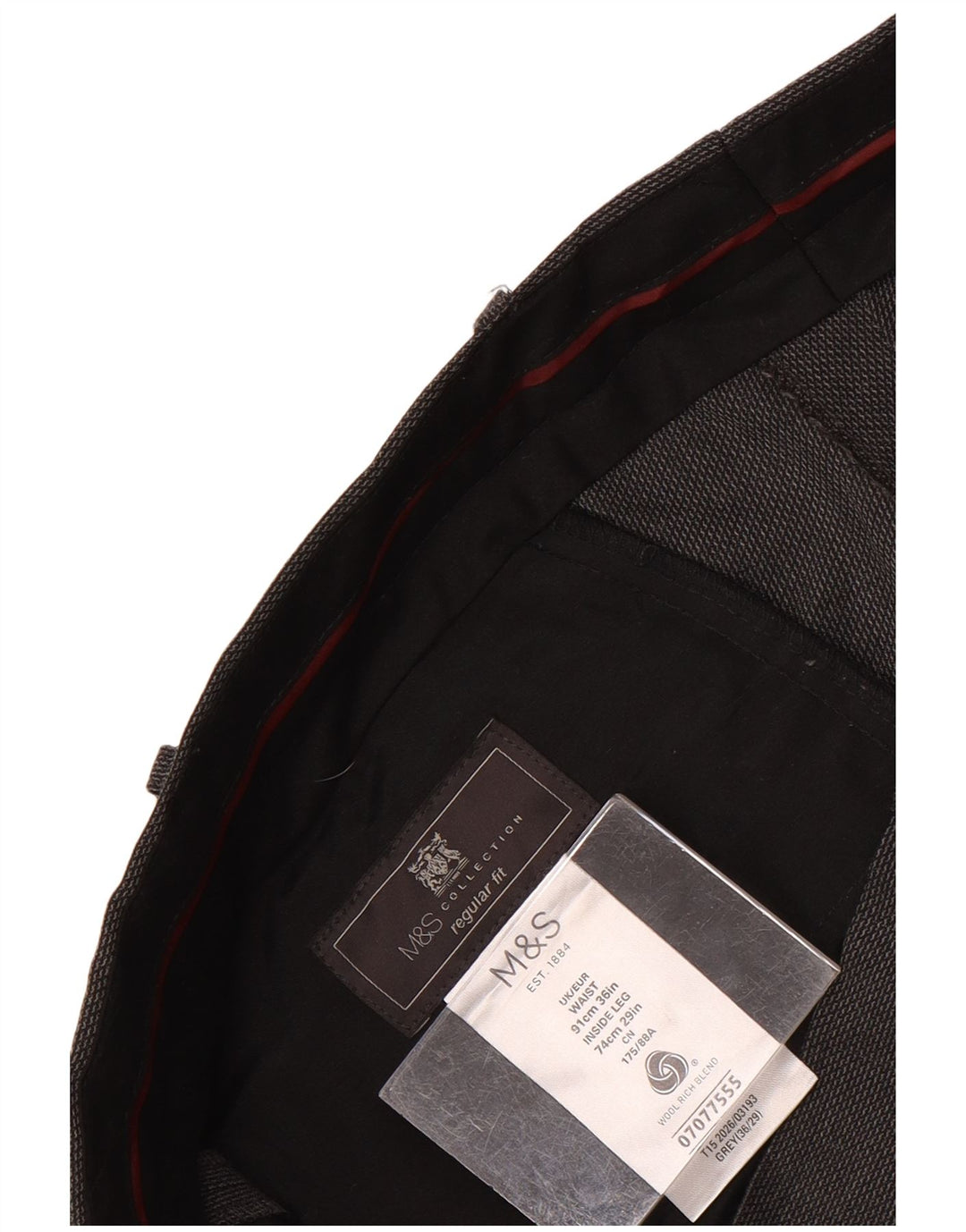 Marks & Spencer Pantalon de costume droit coupe droite pour homme W36 L29 Gris laine