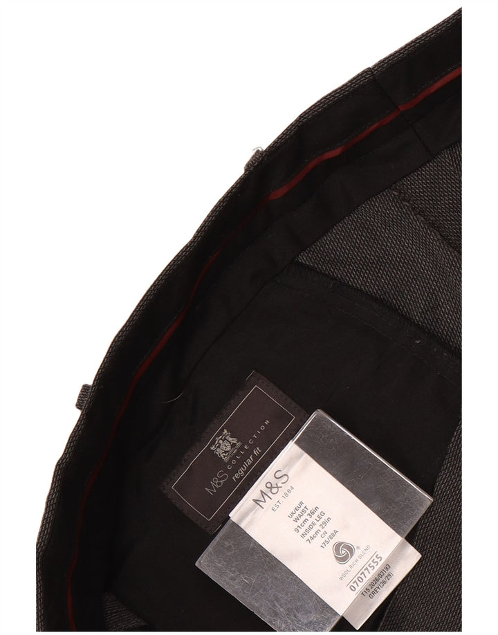 Marks & Spencer Pantalon de costume droit coupe droite pour homme W36 L29 Gris laine