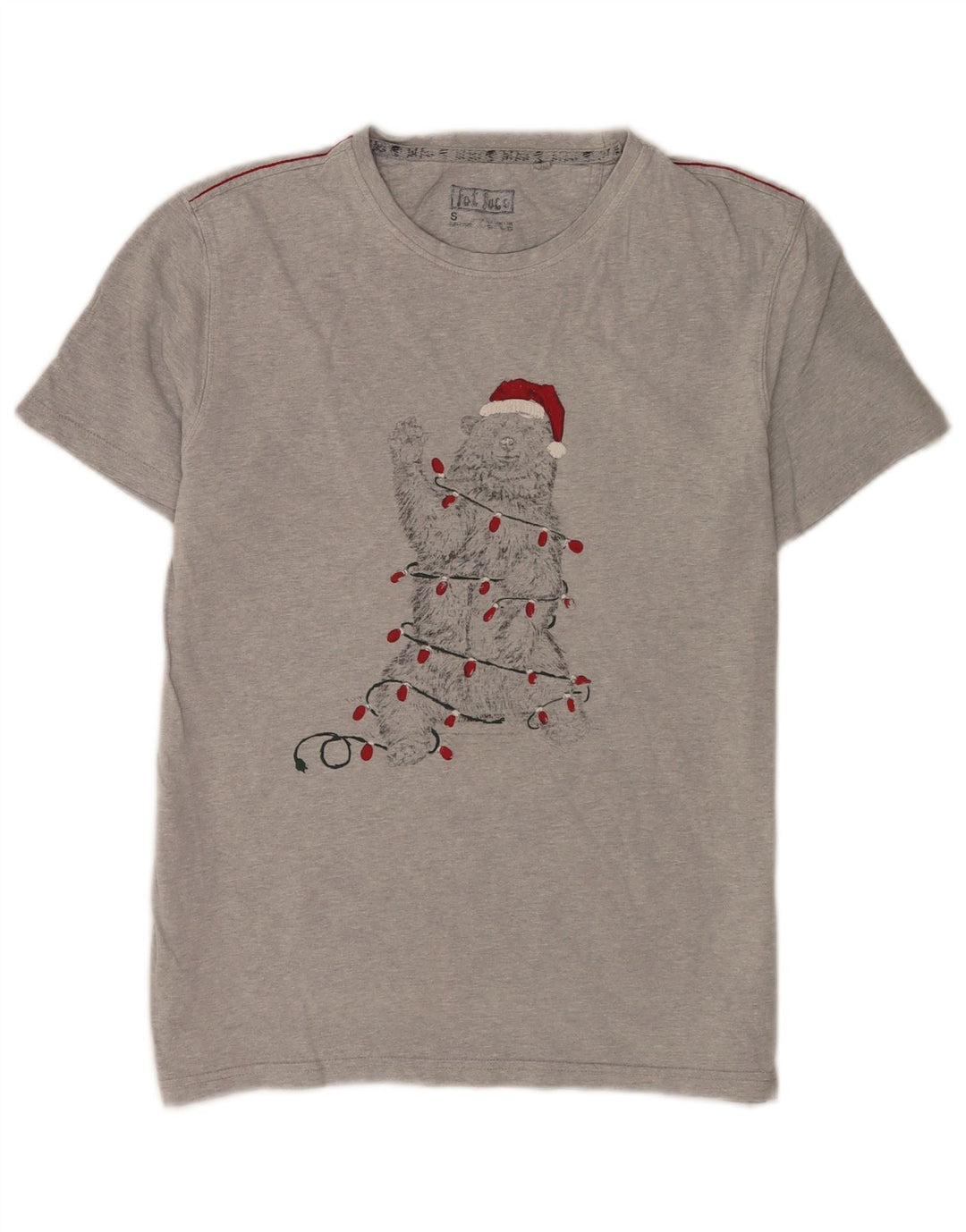 Fat Face T-Shirt Graphique Homme Petit Gris Moucheté Coton