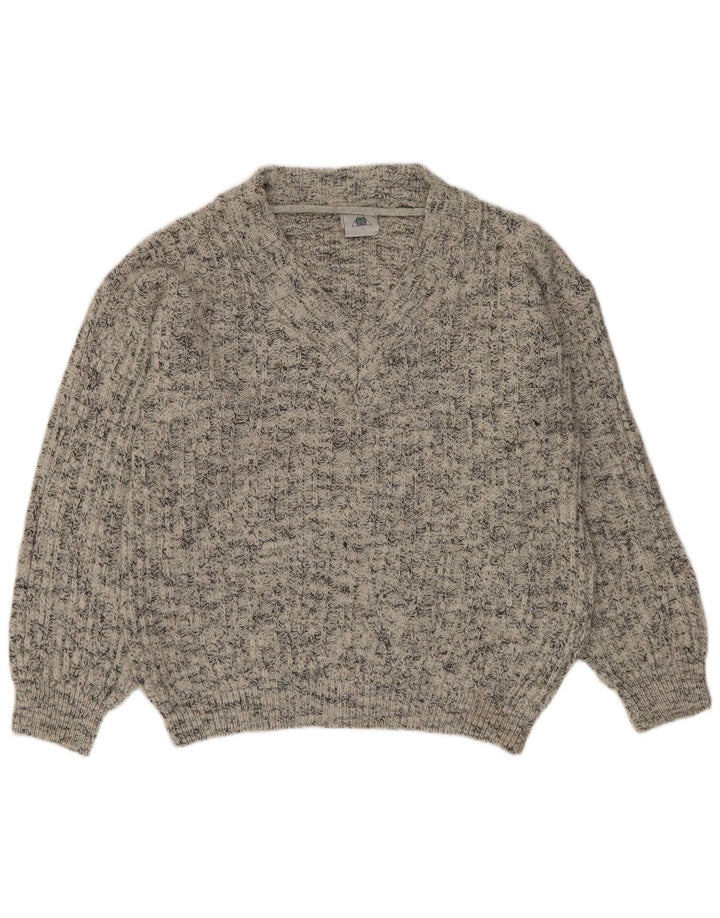 C&A Pull New Fast Col V Homme Gris Moyen Acrylique Moucheté