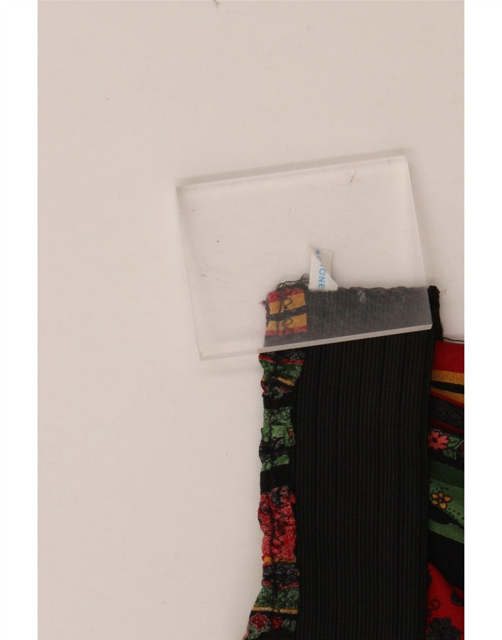 VINTAGE Jupe trapèze taille haute femme W24 XS Coton floral multicolore