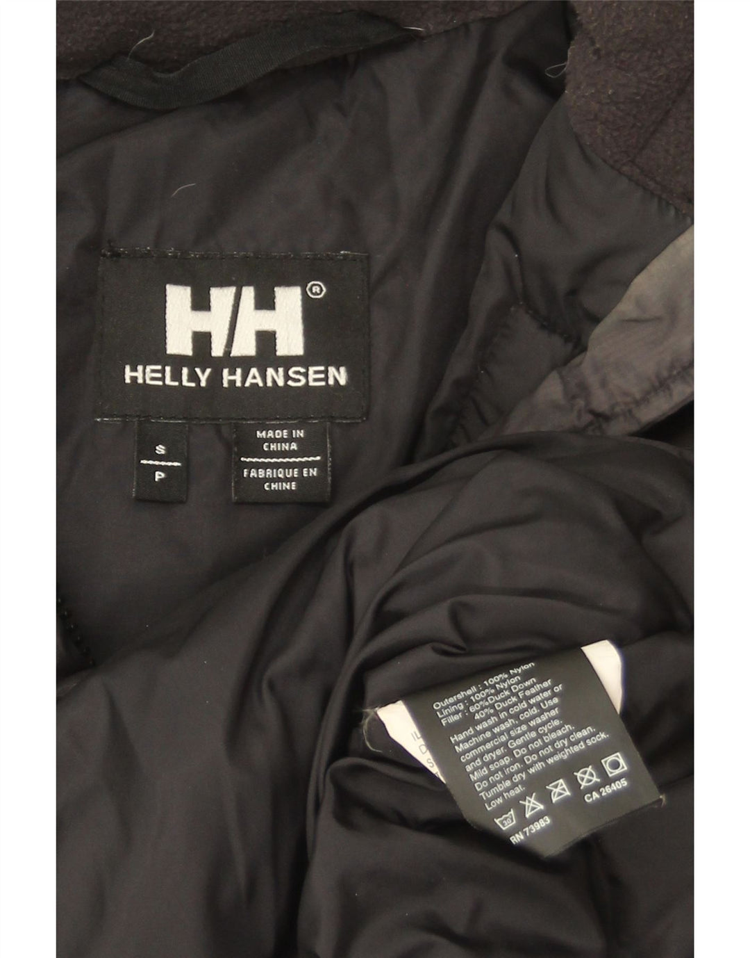 Helly Hansen Manteau rembourré surdimensionné à capuche pour femme UK 10 Petit nylon noir