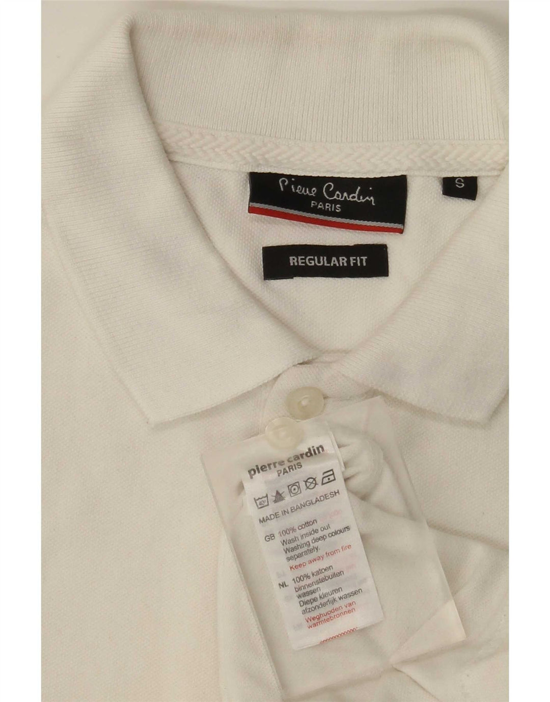 Pierre Cardin Polo Regular Fit Homme Petit Coton Blanc