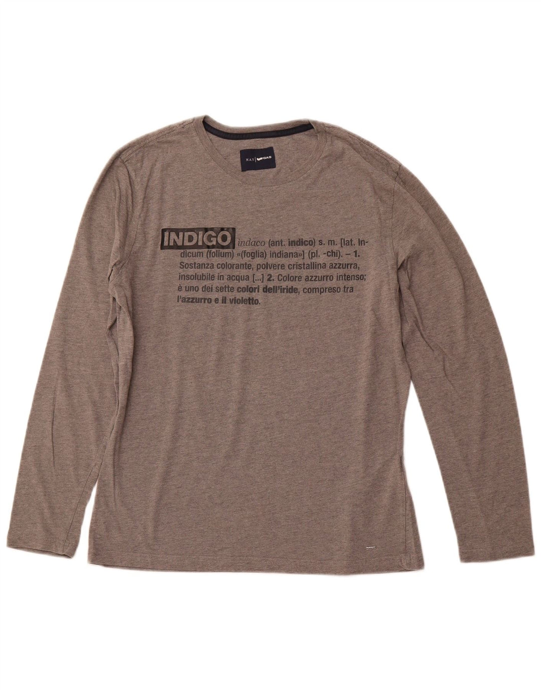 GAS Haut graphique à manches longues pour homme en coton gris Taille L