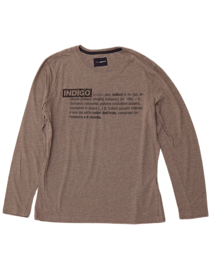 GAS Haut graphique à manches longues pour homme en coton gris Taille L