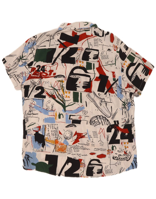 Chemise à manches courtes Vintage pour hommes, motif abstrait, Viscose multicolore XL