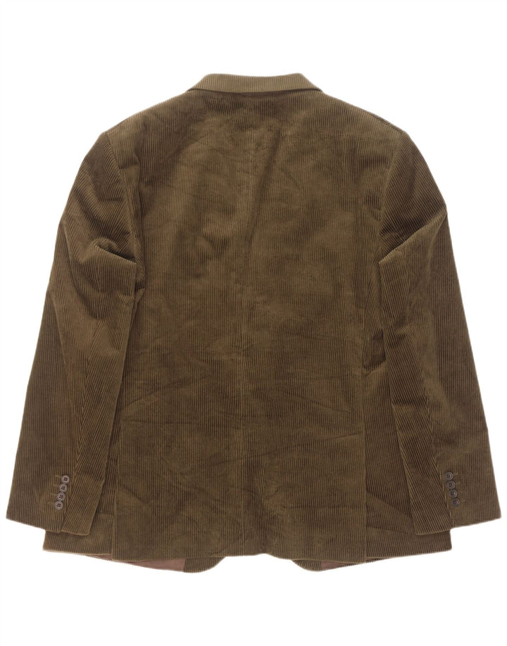 Marks & Spencer Veste blazer en velours côtelé à 2 boutons pour homme UK 40 Large Kaki