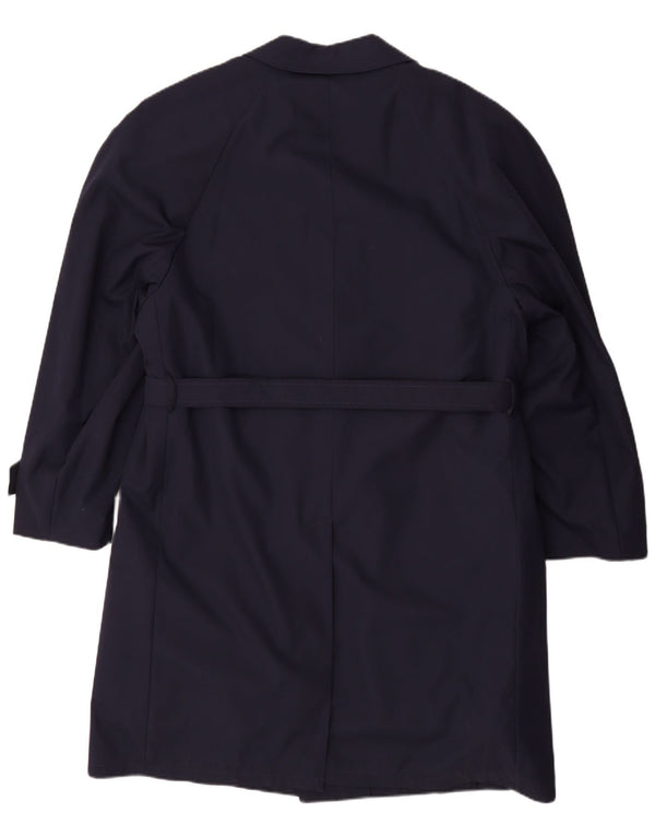 VINTAGE Mens Sherpa Overcoat UK 40 Large Bleu Marine