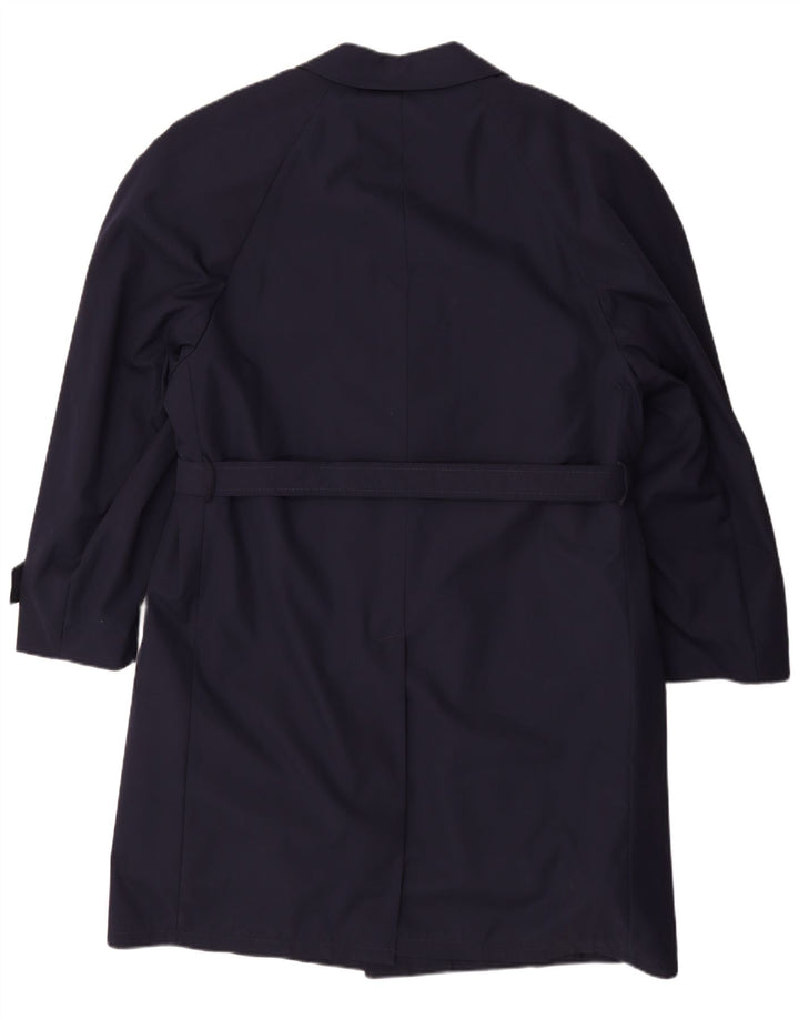 VINTAGE Mens Sherpa Overcoat UK 40 Large Bleu Marine