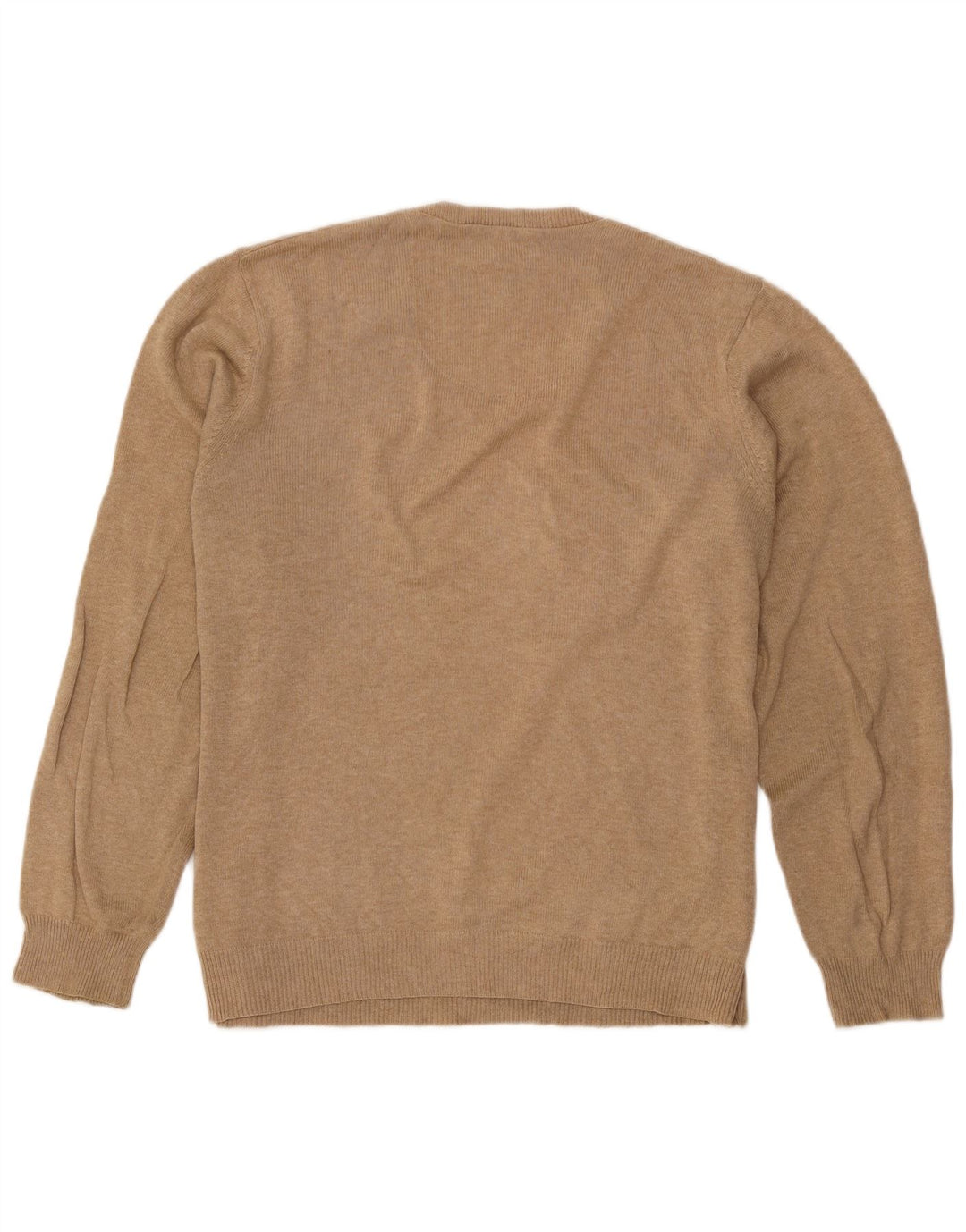 Marks & Spencer Pull col V pour homme en coton beige Large