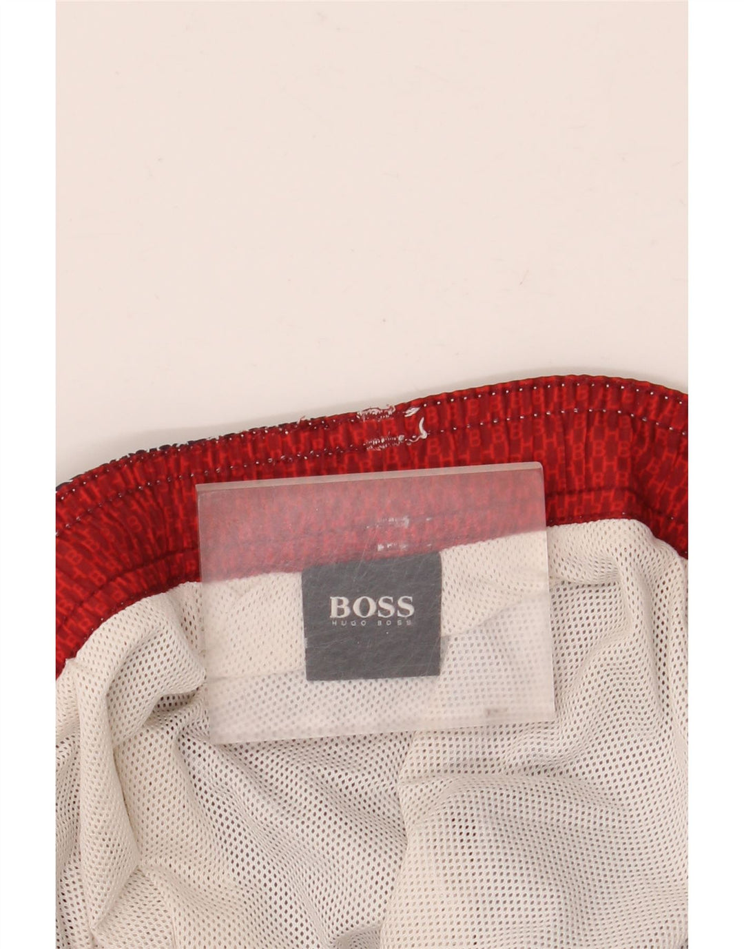 Hugo Boss Short de bain graphique bleu marine moyen en polyester géométrique