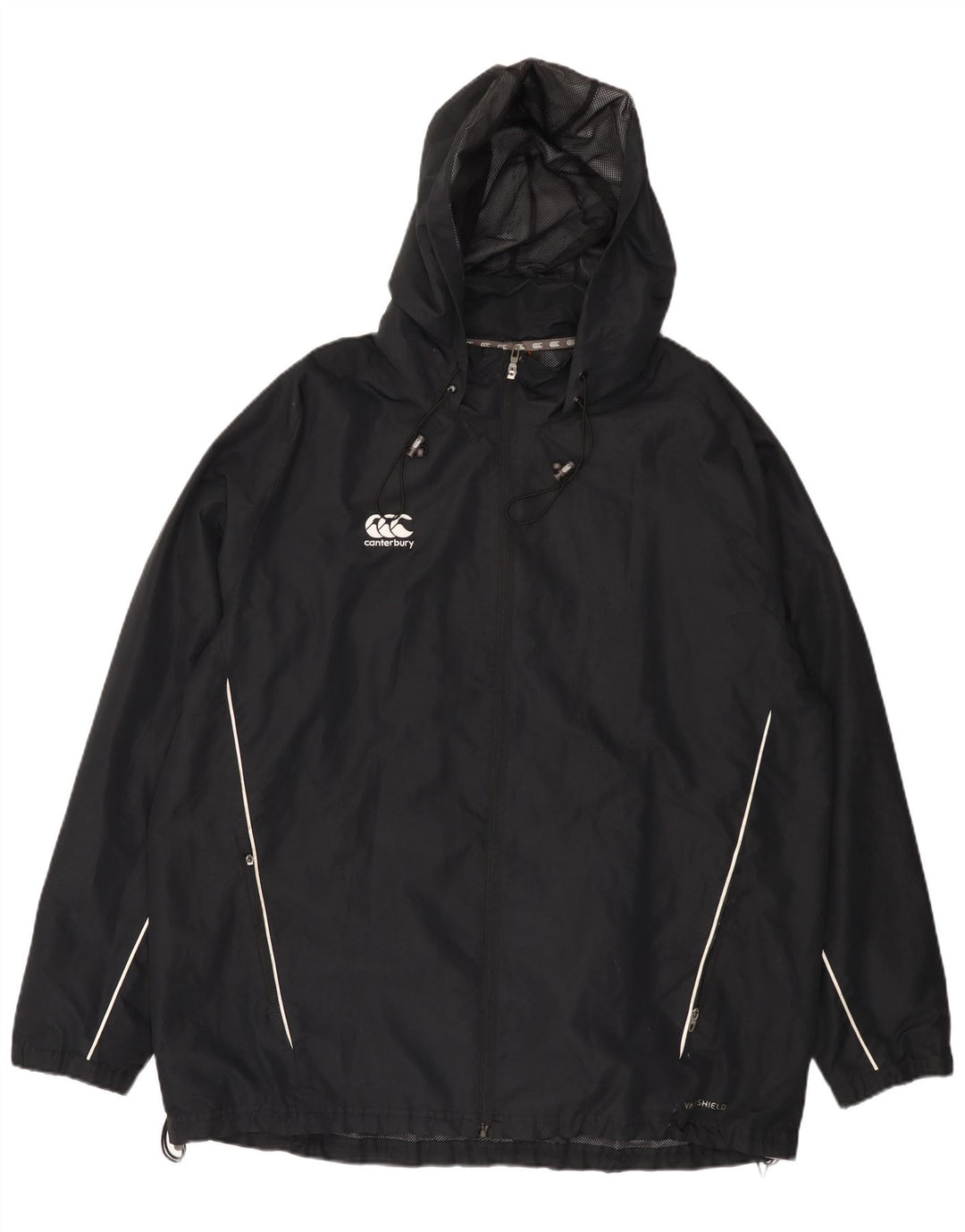 Canterbury Veste de pluie à capuche pour homme UK 46 3XL Noir Polyester