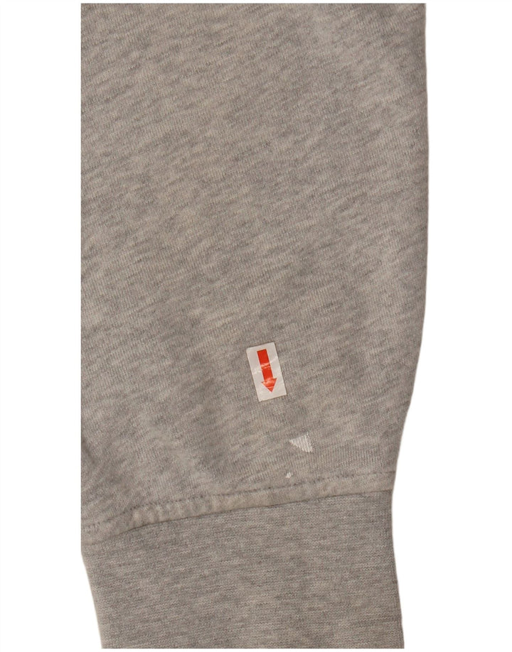 LACOSTE Homme Zip Hoodie Pull Taille 5 Grand Gris Moucheté Coton