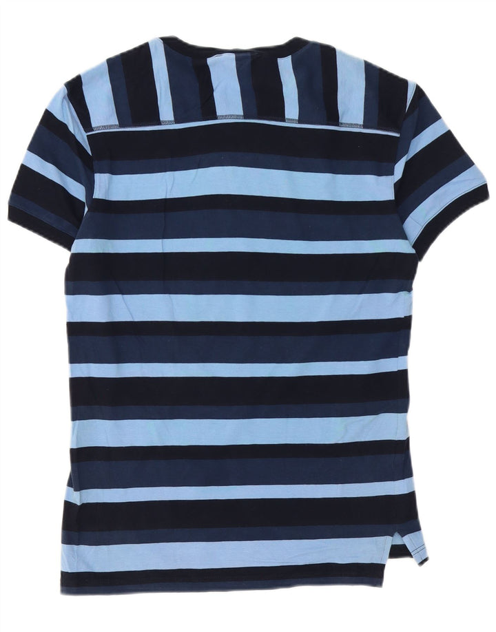 Sisley T-Shirt Top Small Bleu Rayé Coton Homme