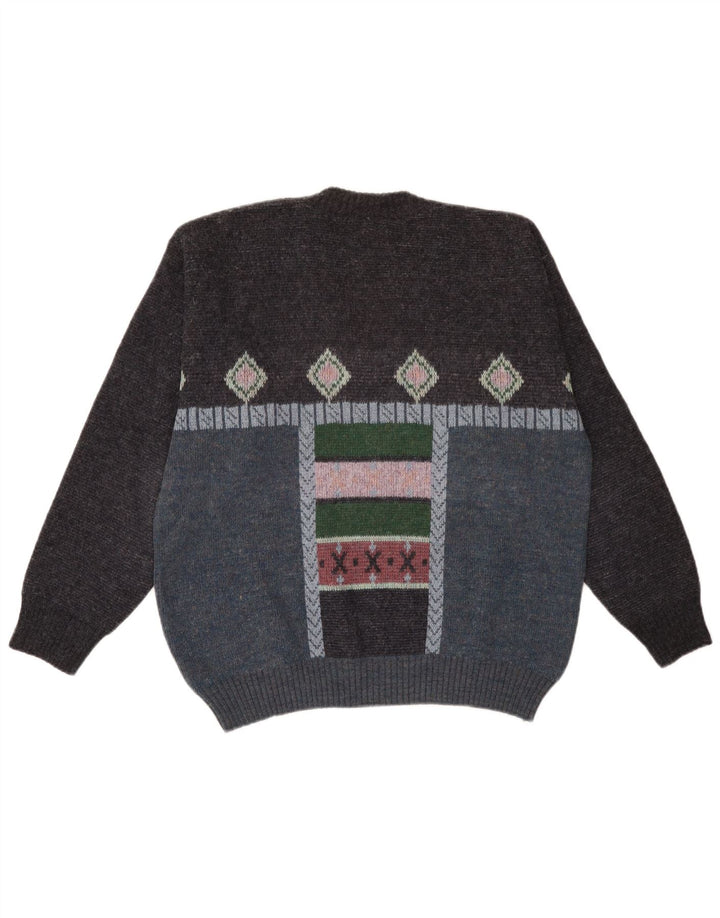 South Coast Pull col V pour homme Grand motif géométrique multicolore